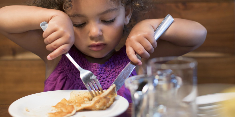 eating breakfast